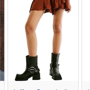 Jeffrey Campbell Black Combat Moto Boots with Chunky Platform